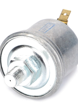 The AGCO FLUID PR.SWITCH - D44900586, a metal automotive pressure sensor from AGCO, features a threaded bolt protruding from one end and an electrical connector on the other, though no relevant information is available at this time.