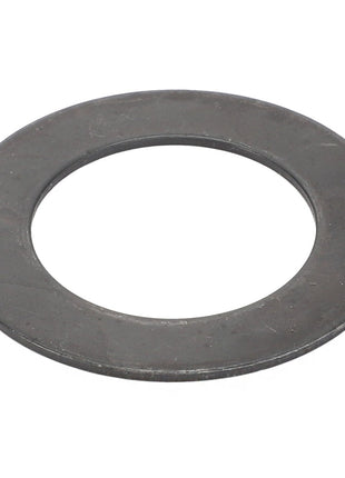 The AGCO | THRUST WASHER - V30403900 is a flat, circular metal washer with a large central hole, designed for various mechanical assemblies.