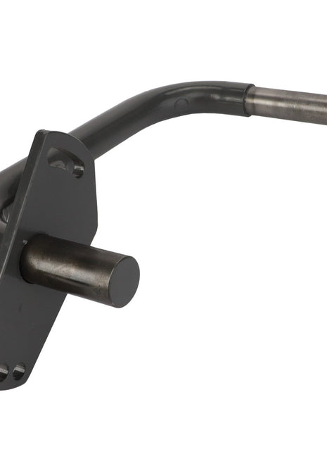 The AGCO | Axle - Fel15513909 is a black, curved metal bracket with a mounting plate featuring three holes and two cylindrical extensions, one at each end. No current product description available from AGCO.