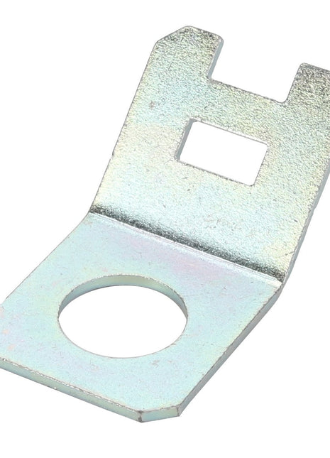 The AGCO | Clamp - Acw0658290, offered by AGCO, is a metal bracket featuring both a large circular hole and a smaller square hole, specifically designed for mounting or securing various components. Currently, detailed product description information is not available.