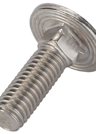 Close-up of an AGCO Round Head Square Neck Carriage Bolt - Acw6117850, featuring a silver metal finish with a flat, circular head and threaded body. No current product description information is available.