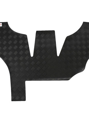 The Massey Ferguson Floor Mat (3933968M1 - ACP0610330) by AGCO, featuring a black diamond pattern with cutouts for optimal traction and comfort, is positioned on a white background.