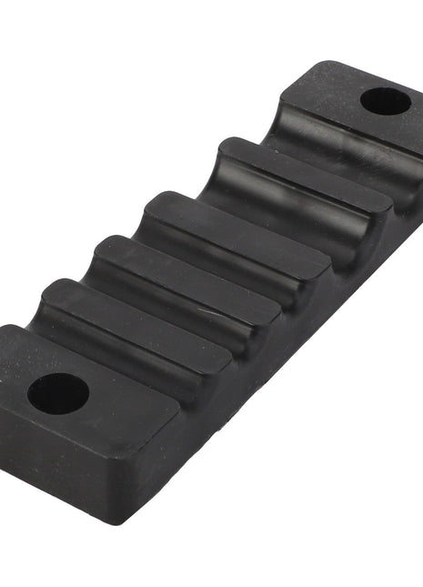 The AGCO | Flange - Acw052564B by AGCO is a black plastic, rectangular-shaped component that features four ridges and two holes at each end. No additional product description information is currently available.