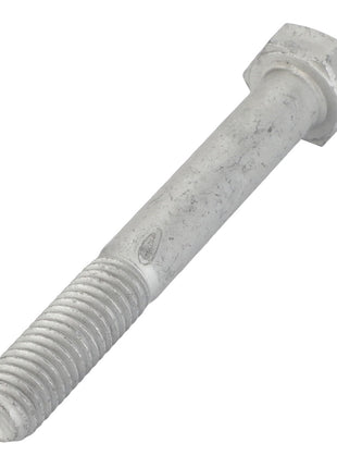 A close-up of the AGCO Hexagonal Bolt - Acw1059090, featuring a threaded shaft and hexagonal head, lying on a white background.