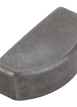 The AGCO | KEY - ATV0691-785 by AGCO is a versatile gray metal half-moon key used in mechanical applications, characterized by its sturdy flat side and smoothly curved side.