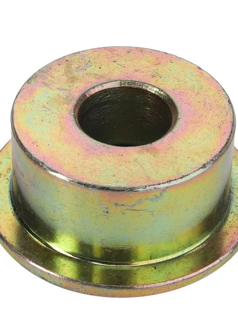 The AGCO | BUSH - D28281968 is a metallic, cylindrical spacer featuring a central hole and a wider base, typically utilized in mechanical applications. No additional product description information is currently available.