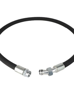 Here’s an updated product description based on the provided information:

The AGCO Cooler Hose 4280490M1 is a black, flexible hose featuring durable metal fittings on both ends. One end is equipped with a nut, while the other end comes with a male connector. Further product details are currently unavailable beyond these specifications. This high-quality part is brought to you by the reputable AGCO brand.