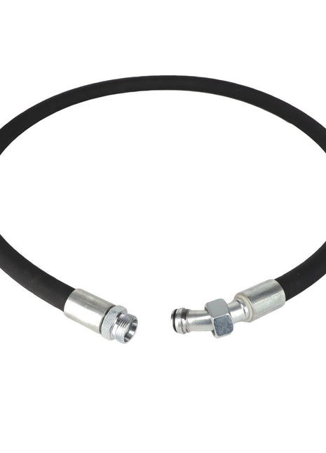 Here’s an updated product description based on the provided information:

The AGCO Cooler Hose 4280490M1 is a black, flexible hose featuring durable metal fittings on both ends. One end is equipped with a nut, while the other end comes with a male connector. Further product details are currently unavailable beyond these specifications. This high-quality part is brought to you by the reputable AGCO brand.
