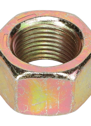 A hexagonal metal nut with internal threading. For further details on the AGCO | NUT - ACP0410810, please contact our support team.