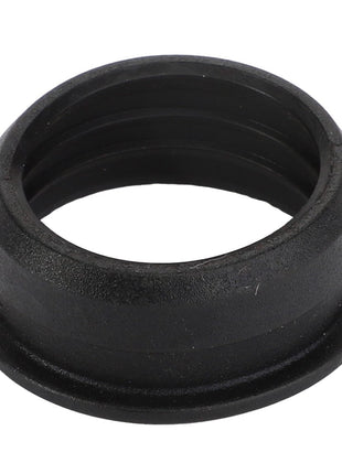 The AGCO | Gasket - Acp0691570 from AGCO is a black rubber grommet featuring a grooved exterior and a hollow center, commonly used for insulating or protecting cables that pass through metal plates. It is available in various sizes to meet different needs.