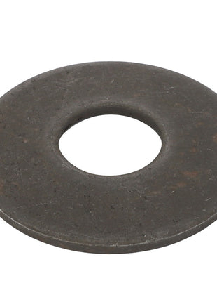 The product is a flat, circular metal washer with a central hole, identified as AGCO | WASHER - D41112400 under the brand name AGCO.