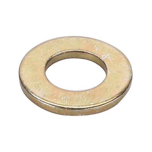 AGCO | FLAT WASHER - D20400413 is a metallic flat washer featuring a round hole in the center; no current product description information available.