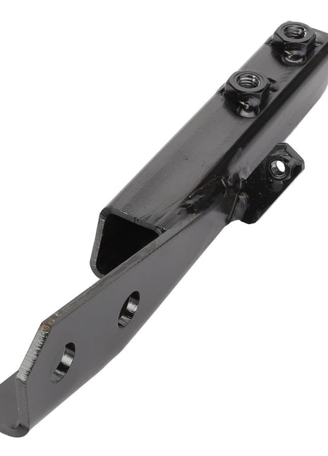 The AGCO Bracket - Acx2992560 is a black metal mounting bracket featuring three mounting points and an angled end, with no additional product description details currently available.