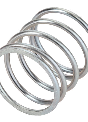 The AGCO SPRING - D28700136, a coiled metal spring featuring four complete turns and an unfinished end, offers versatility for various applications.