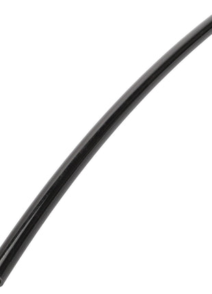 The AGCO Air Tube - Acv0232010, a black, flexible plastic tube with a smooth surface and a hollow interior, is showcased against a stark white background.