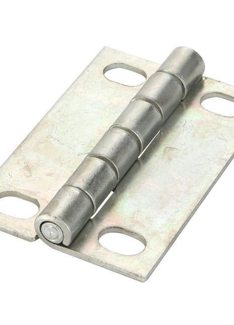 The AGCO | Hinge - La320794150 by AGCO is a metal hinge with four screw holes, designed for mounting doors or panels. No current product description is available for alternative designs.