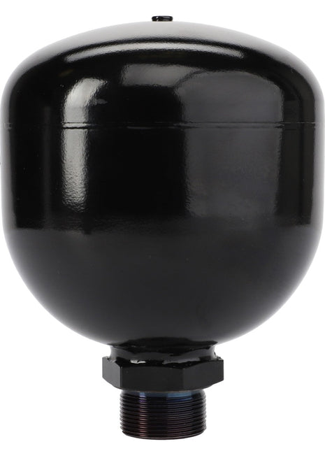 A black, oval-shaped expansion tank with a threaded connection at the bottom. Please note: No current product description available. Product Name: AGCO | Accumulator - Acp0383000; Brand Name: AGCO.