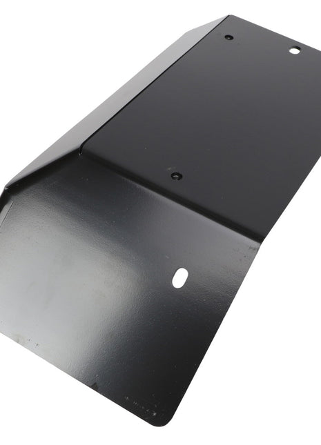 The AGCO | Cowl - Acw2801670 is a black metal bracket with a folded angular design, featuring several holes for mounting. Unfortunately, no additional product description information is currently available.