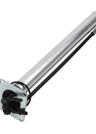 The AGCO | Dipstick - Acw0788450 by AGCO is a cylindrical metal tube with attached wires and connectors, mounted on a square base with four screw holes. No current product description information is available.