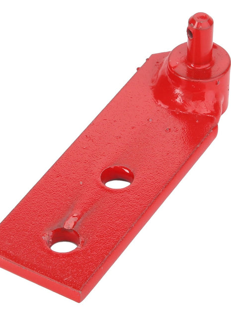 Product Name: AGCO | BRACKET - D28184249
Brand Name: AGCO

Red metal bracket with two circular holes and a cylindrical post at one end. No current product description information available for the AGCO BRACKET - D28184249.