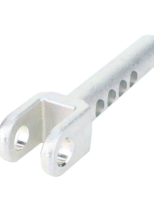 The AGCO | Fork - Acp0324260, by AGCO, is a metal clevis featuring multiple adjustment holes along the shaft, designed to be part of a fastening or connecting mechanism.