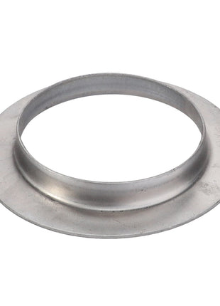 Introducing the AGCO | PLATE - D46727300: a circular metal flange with a central hole and an outward sloping rim.