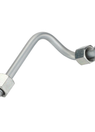 The AGCO Pipe - Acw3887570 is a metal pipe featuring a bent shape and threaded connectors on both ends. Unfortunately, no further product description information is available at this time.