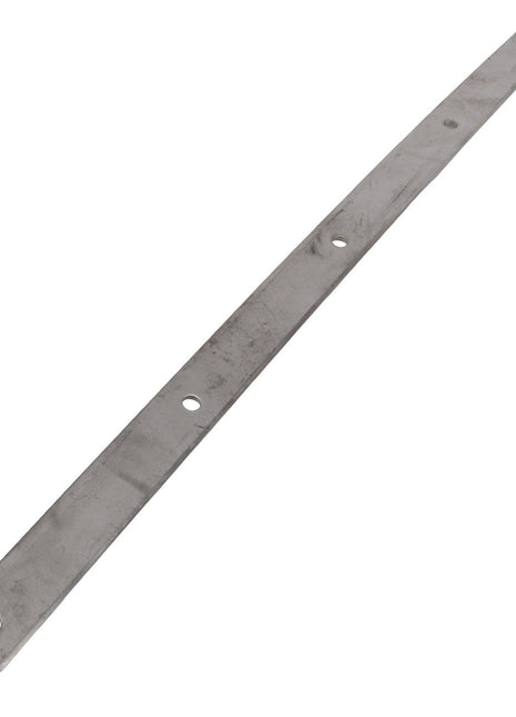 The AGCO Retainer AG133645, a long, thin metal strip featuring several evenly spaced circular holes, enhances the structural consistency.