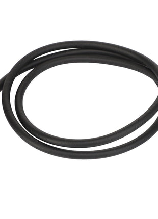 A coiled AGCO Gasket - Acw0932300 is gently arranged on a pristine white background.
