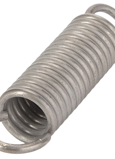 The AGCO | Spring - 9-1089-0012-0 is a coiled metal spring with hooks on both ends, perfect for your Massey Ferguson machinery.