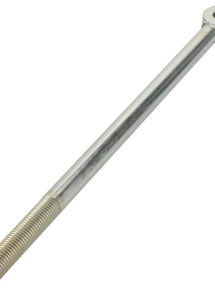 Currently, no product description information is available for the AGCO | BAR - TM31723 metal rod, which features threading on one end and a circular eyelet on the other.