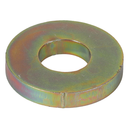 Introducing the AGCO | Washersher - Acx2416790, a metal washer featuring a hole in the center and a captivating rainbow-like surface finish.