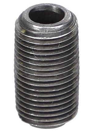Close-up of the AGCO | CLOSE NIPPLE - AG555193 cylindrical metallic screw thread insert, featuring multiple spiral grooves. No current product description information available.