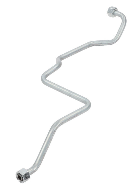 The AGCO Pipe - Acp0666680 is a Z-shaped metal pipe equipped with connectors at both ends, designed for fluid transport in mechanical or automotive applications. Currently, there is no detailed product description available for this item.