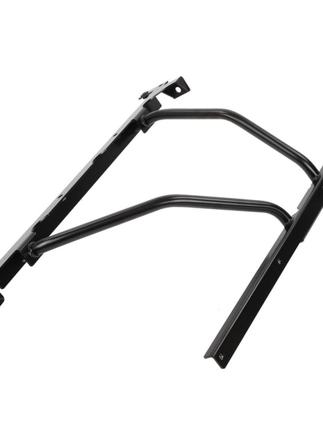 No current product description information is available, but the AGCO | Shield Bracket - Acx2350740 by AGCO is a black metal bracket with two angled support bars, expertly designed for mounting or structural reinforcement.