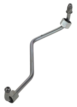 The AGCO Injection Pipe - F530200710200 is a metal pipe that features two angled bends and threaded connectors at both ends. Currently, there are no additional details provided in the product description.