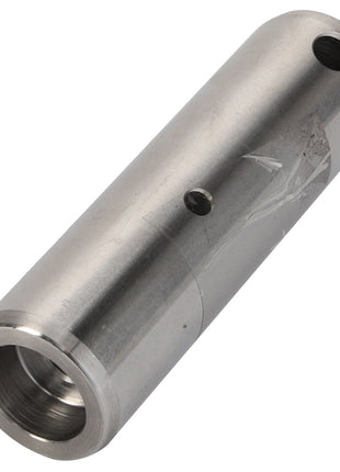 The AGCO | Pin - Al524618 by AGCO is a cylindrical metal pipe featuring a smooth surface and three holes: one at each end and one in the middle. Detailed specifications are currently not available.