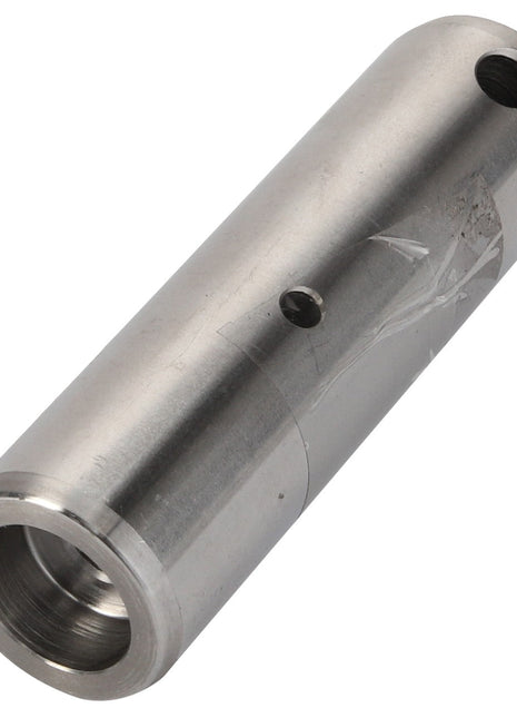 The AGCO | Pin - Al524618 by AGCO is a cylindrical metal pipe featuring a smooth surface and three holes: one at each end and one in the middle. Detailed specifications are currently not available.