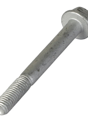 A close-up of an AGCO Hexagon Flange Bolt – Acw1058330, featuring a metallic finish with a threaded end and a hexagonal head. The bolt shows signs of slight usage with some visible wear. No current product description information is available for this item.