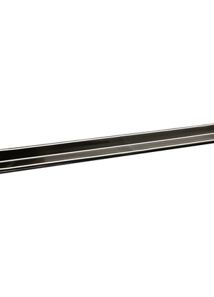 A long, rectangular piece of black metal with slightly curved edges, likely the AGCO Draper Band, Power Flow Header - Acw1682080, a component commonly used in AGCO Parts machinery.