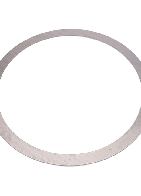 The AGCO Spacer Shim - 816300020210 is a thin, circular metal ring with a smooth, flat surface.