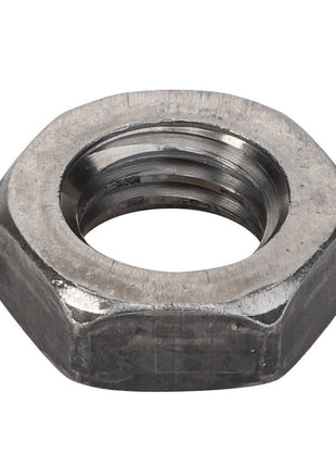 Product Description: Close-up image of the AGCO Nut - F339300020890, showcasing its threaded interior and six-sided exterior.