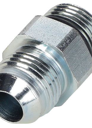 A close-up of an AGCO hydraulic fitting, model Union - 378082X91, featuring threaded ends and a hexagonal middle section, commonly seen in tractor models like Massey Ferguson and Fendt.