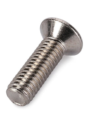 No current product description available: A close-up image of the AGCO Screw - La13311077, featuring a silver metal screw with a flat head and threaded body from the brand AGCO.