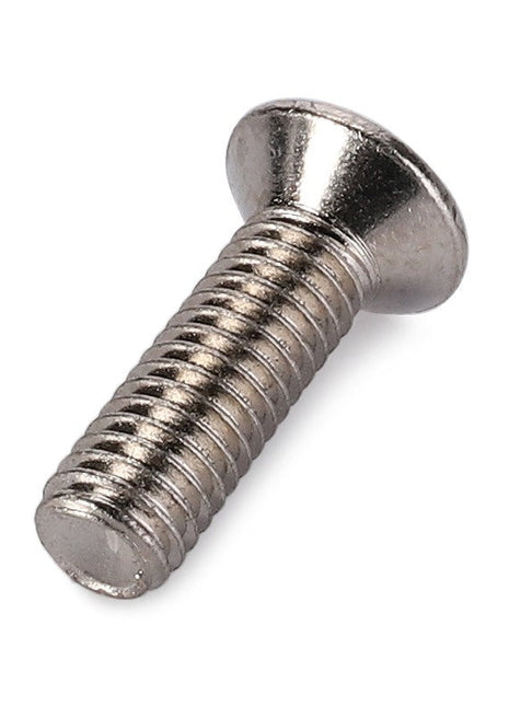 No current product description available: A close-up image of the AGCO Screw - La13311077, featuring a silver metal screw with a flat head and threaded body from the brand AGCO.