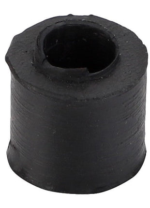 A small, cylindrical black rubber grommet with a central hole and slightly rough edges. For product questions about the AGCO | GROMMET - 0.010.1253.0, contact our support team for assistance.