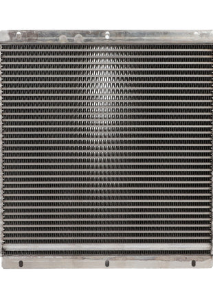 Product Description: The AGCO | Oil Cooler - Acw1697820 by AGCO is a metal radiator with horizontal fins and a rectangular frame, typically used in cooling systems.