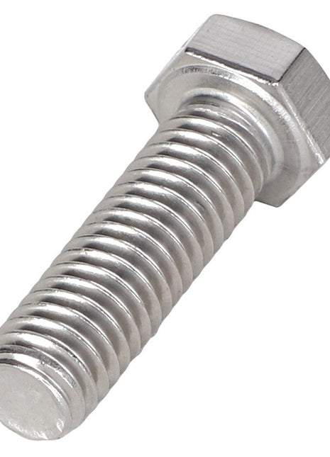Close-up image of the AGCO | HEXAGONAL HEAD BOLT - AG604167, featuring a hexagonal head and threaded shaft, designed for fastening materials together.