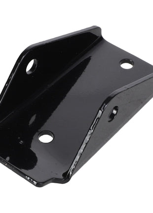 The AGCO SUPPORT - AL4500097 is a black metal bracket featuring three holes — two located on the sides and one in the center — designed for mounting or supporting purposes.