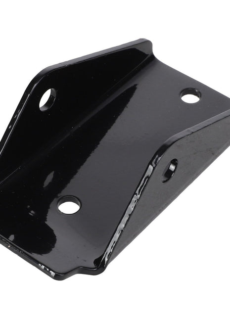The AGCO SUPPORT - AL4500097 is a black metal bracket featuring three holes — two located on the sides and one in the center — designed for mounting or supporting purposes.